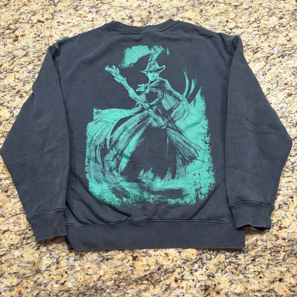 Wicked The Musical Paul Tazewell Sweatshirt Black Green Elphaba Witch Small